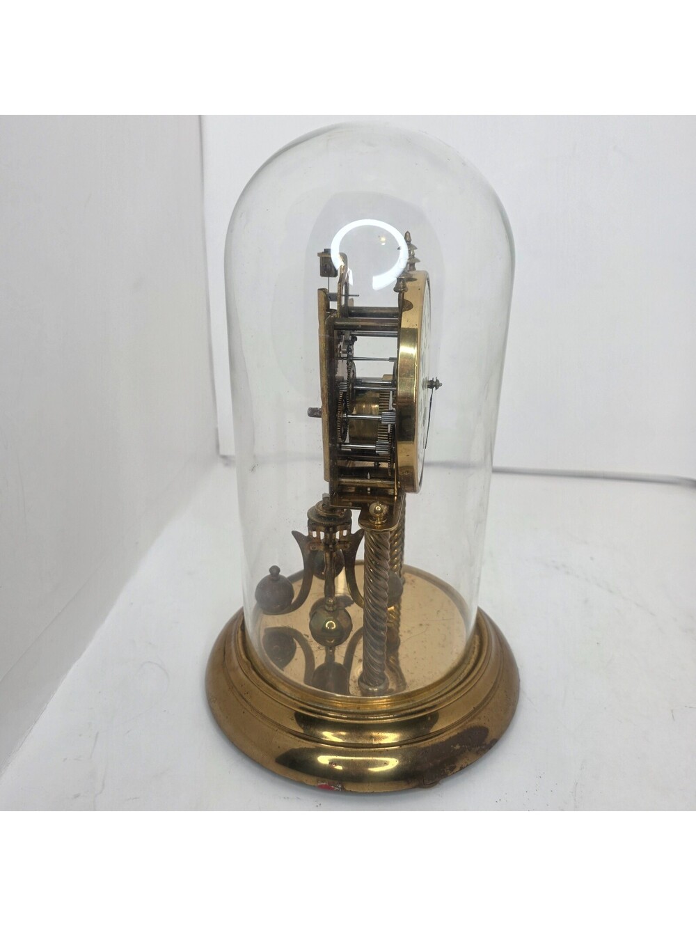 Vintage Heco 400-Day Anniversary Torsion Clock with Glass Dome & Multi Key Works - Picture 4 of 4